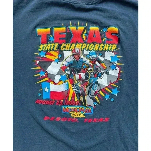Vintage Metroplex BMX Racing Texas Championship 2002 Desoto, TX Moto Shirt XL - Picture 3 of 9